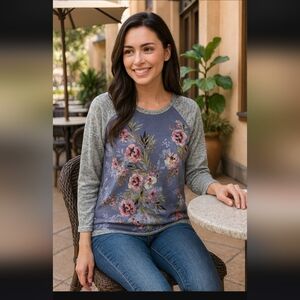 Kut from the kloth floral raglan top Size XL